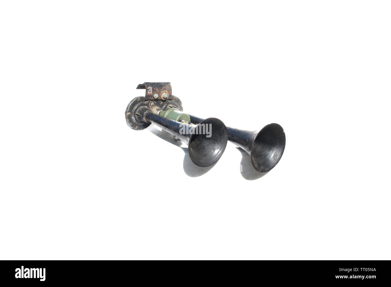 Horn auf isolierten weißen Hintergrund Stockfoto