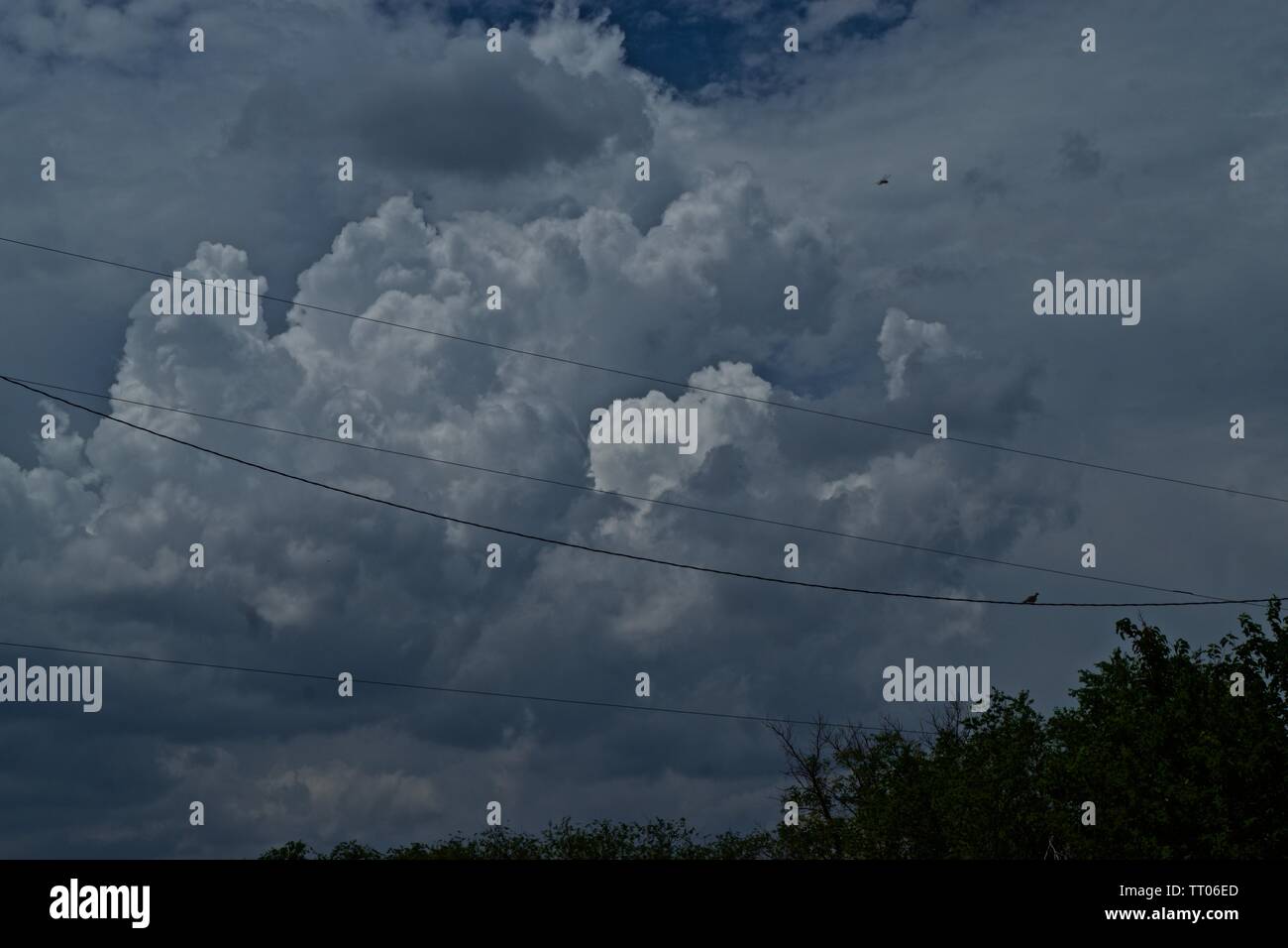 Am späten Nachmittag Wolkenformationen, die über Canyon, Texas Stockfoto