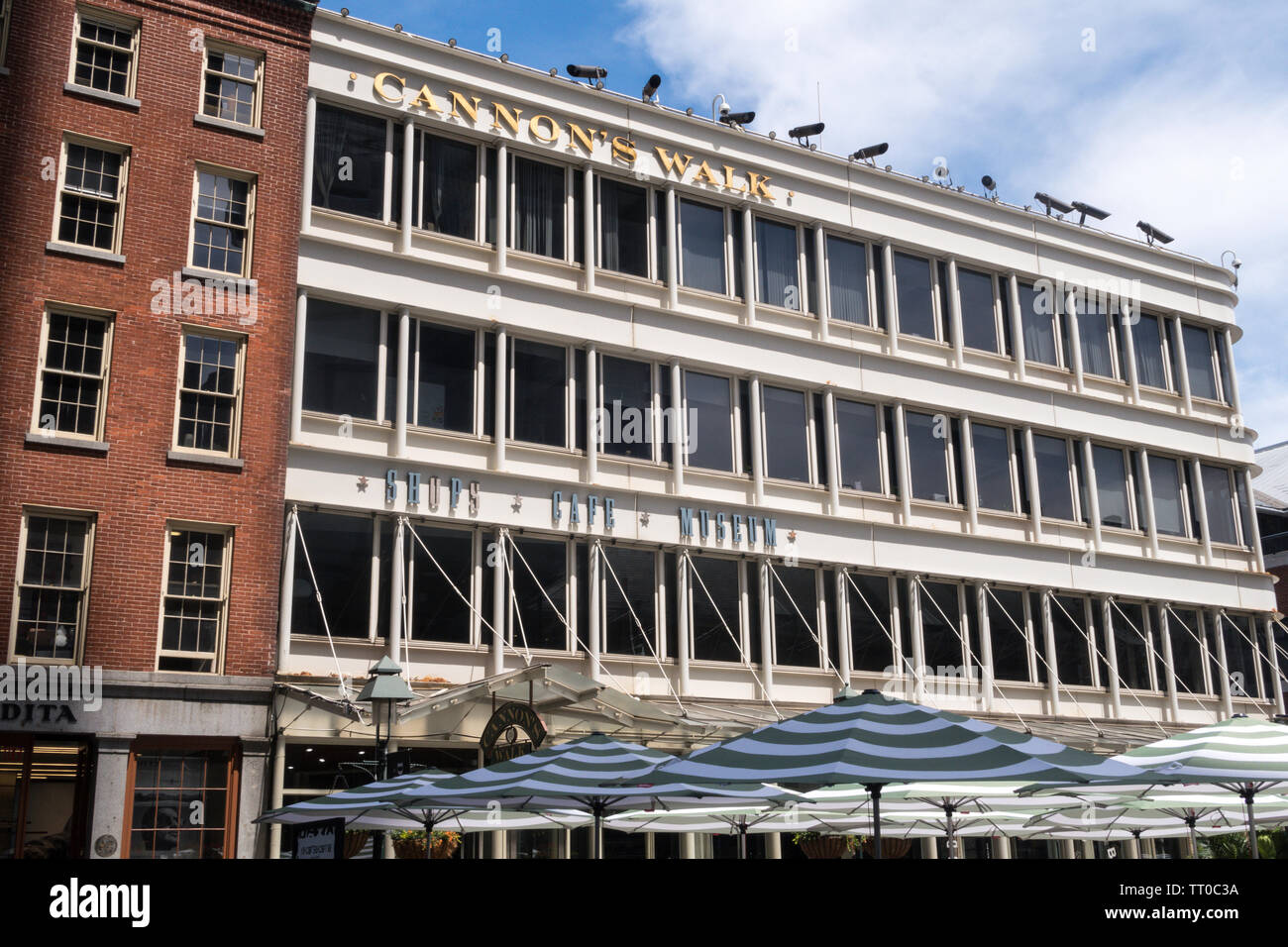Cannons Spaziergang Gebäude, historisches Viertel South Street Seaport, NYC Stockfoto