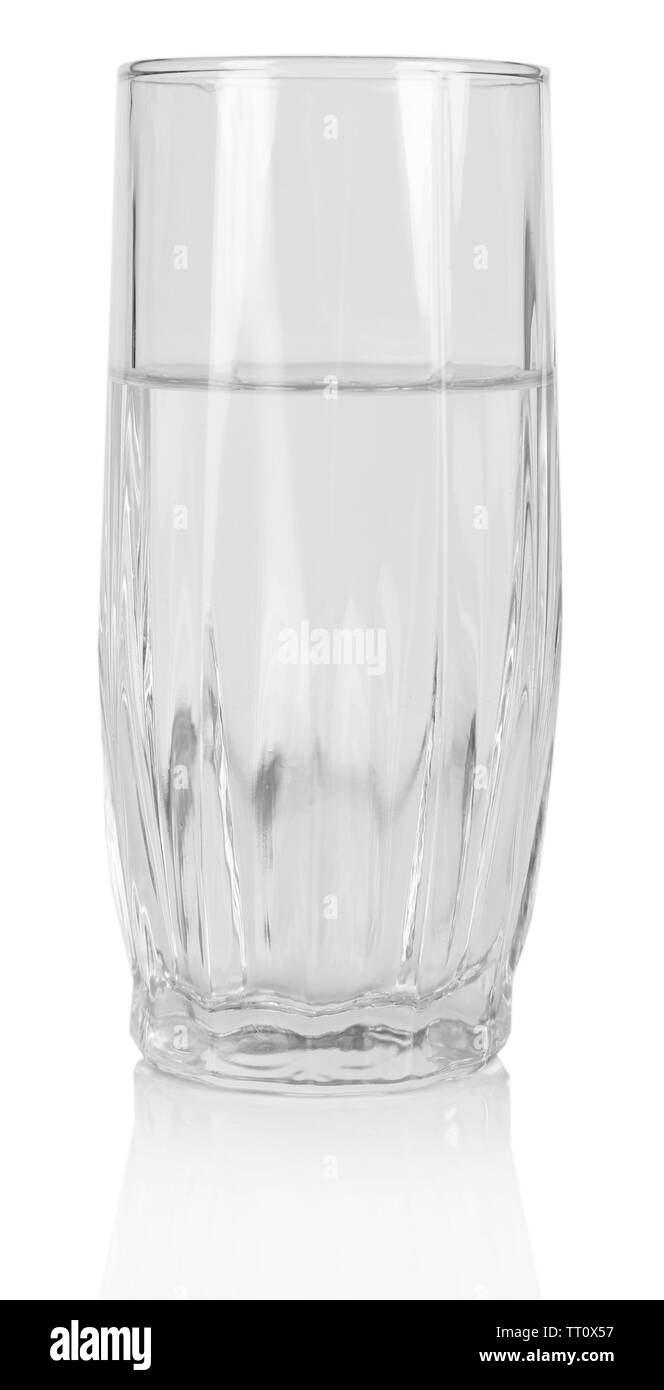 Glas isoliert auf weiss Stockfoto