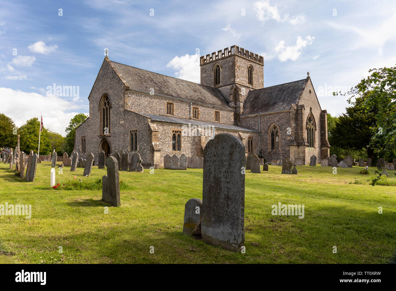 Die historische St Marys Church, Great Bedwyn, Wiltshire, England, Großbritannien Stockfoto