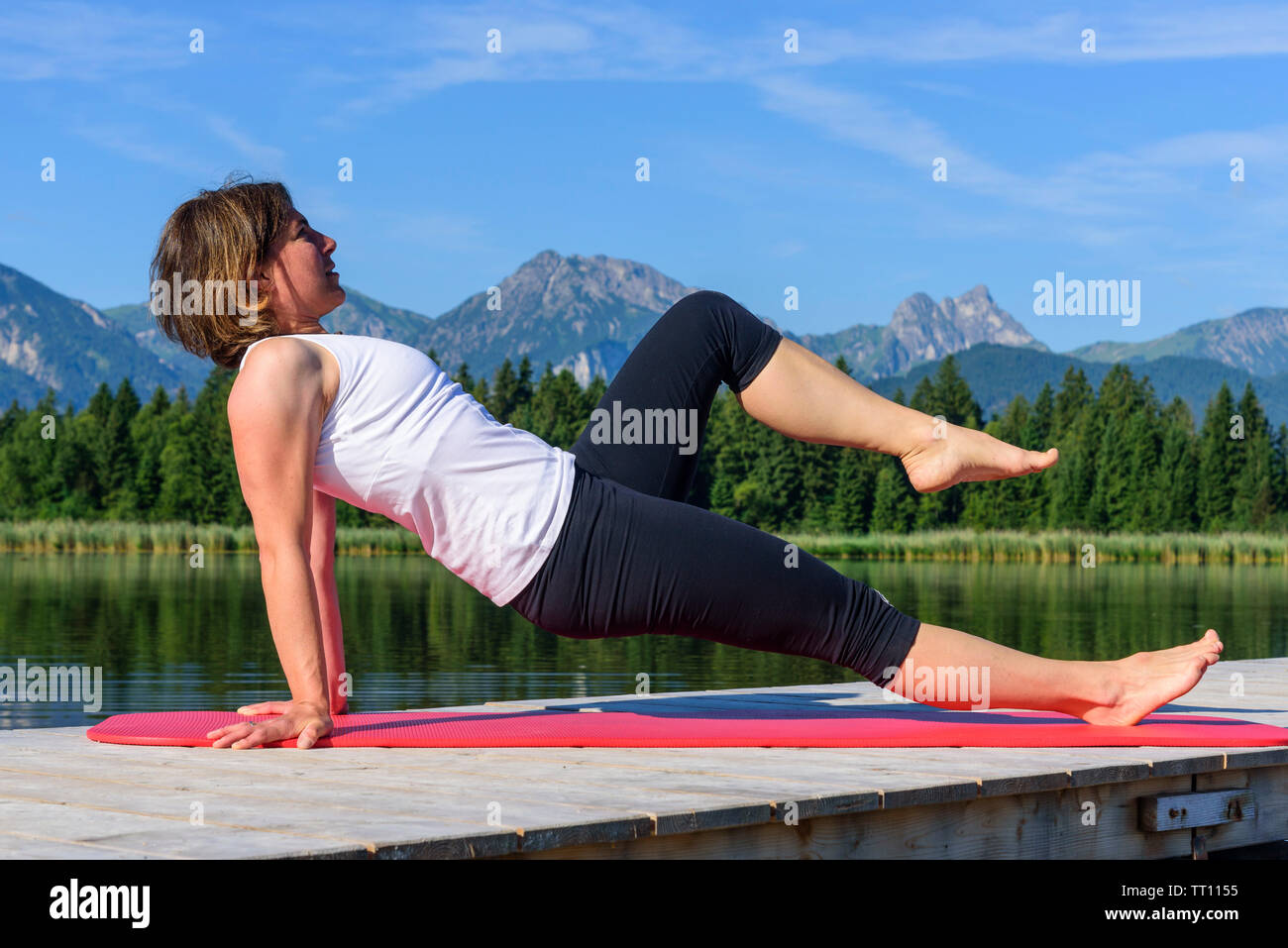 Stärkung der Körper mit Pilates Methode Stockfoto