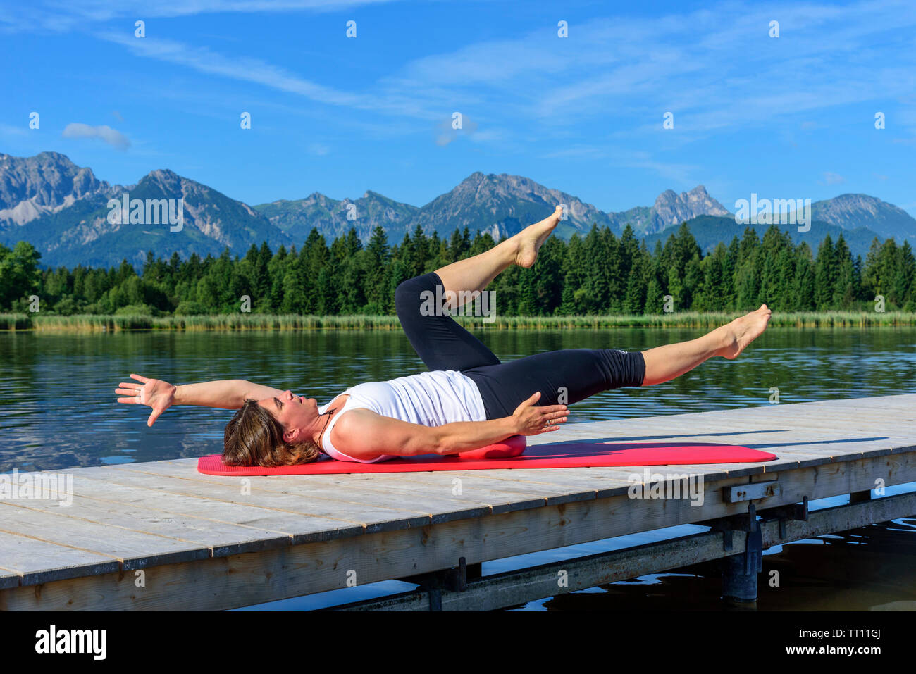 Stärkung der Körper mit Pilates Methode Stockfoto