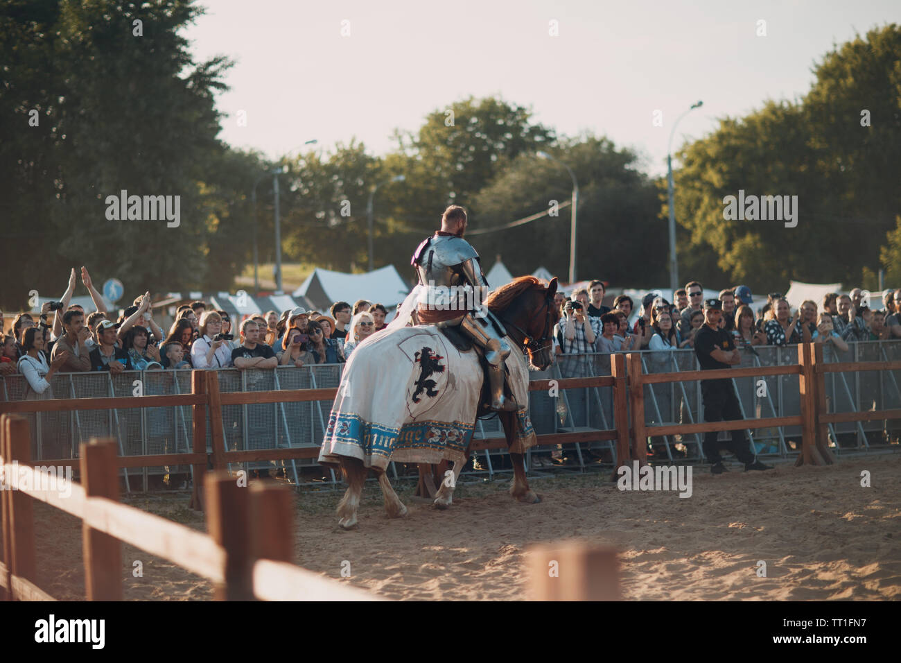 Ritter zu Pferd in die mittelalterlichen Ritter Turnier. Stockfoto