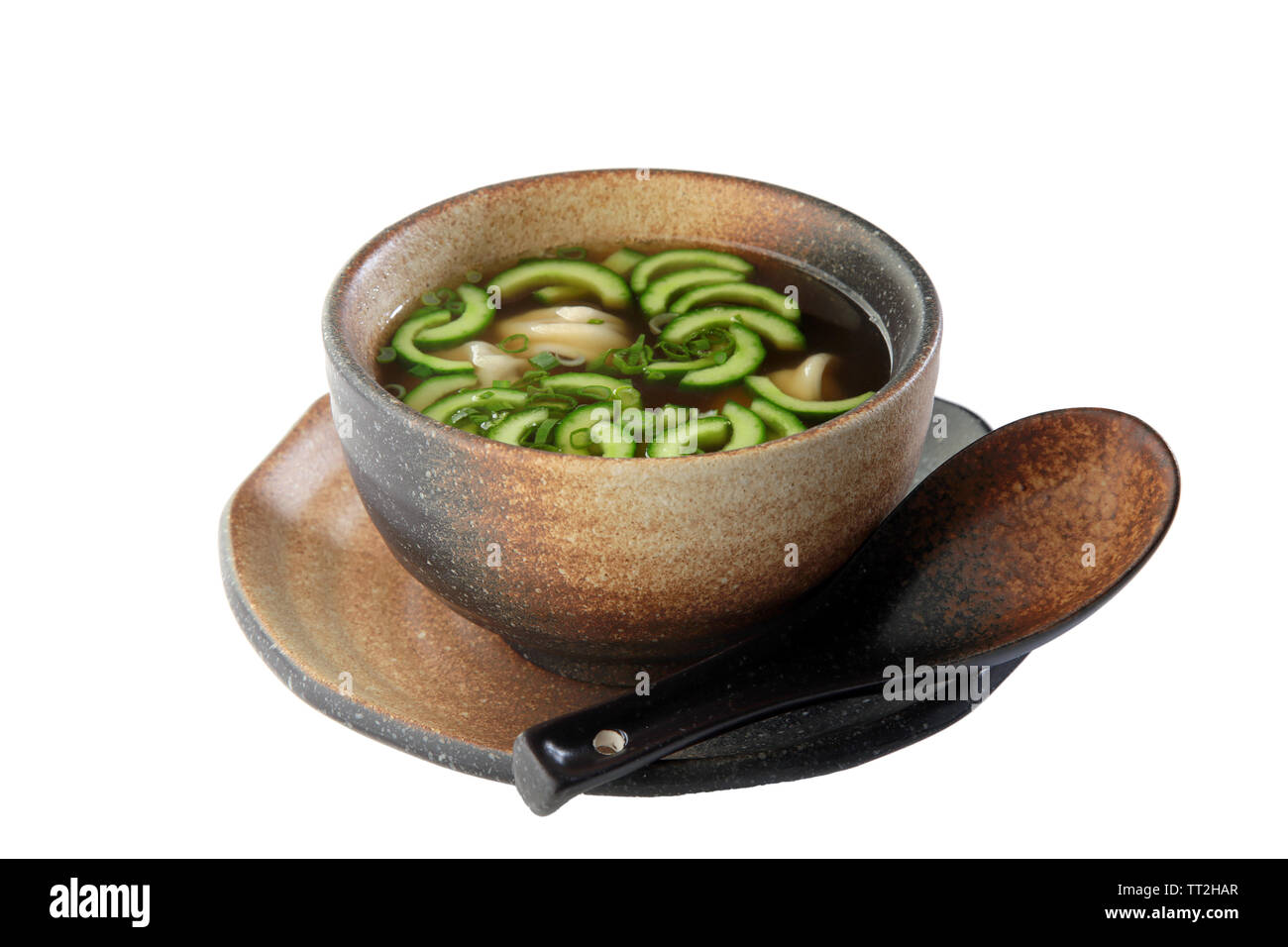 Grüne Zucchini asiatische Suppe Stockfoto