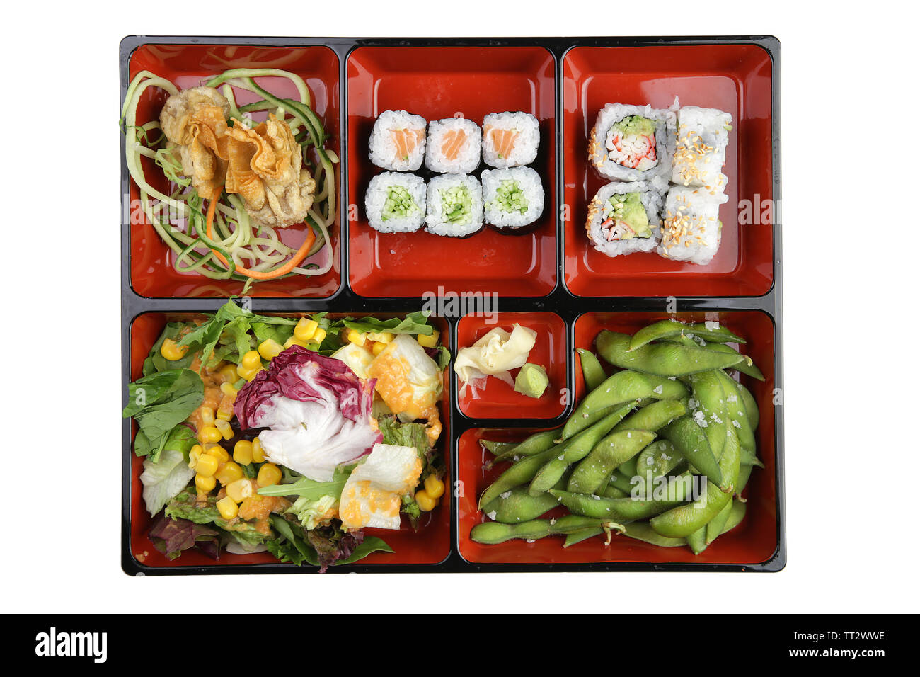 Japanische asiatische chinesische Küche mit Sushi Stockfoto