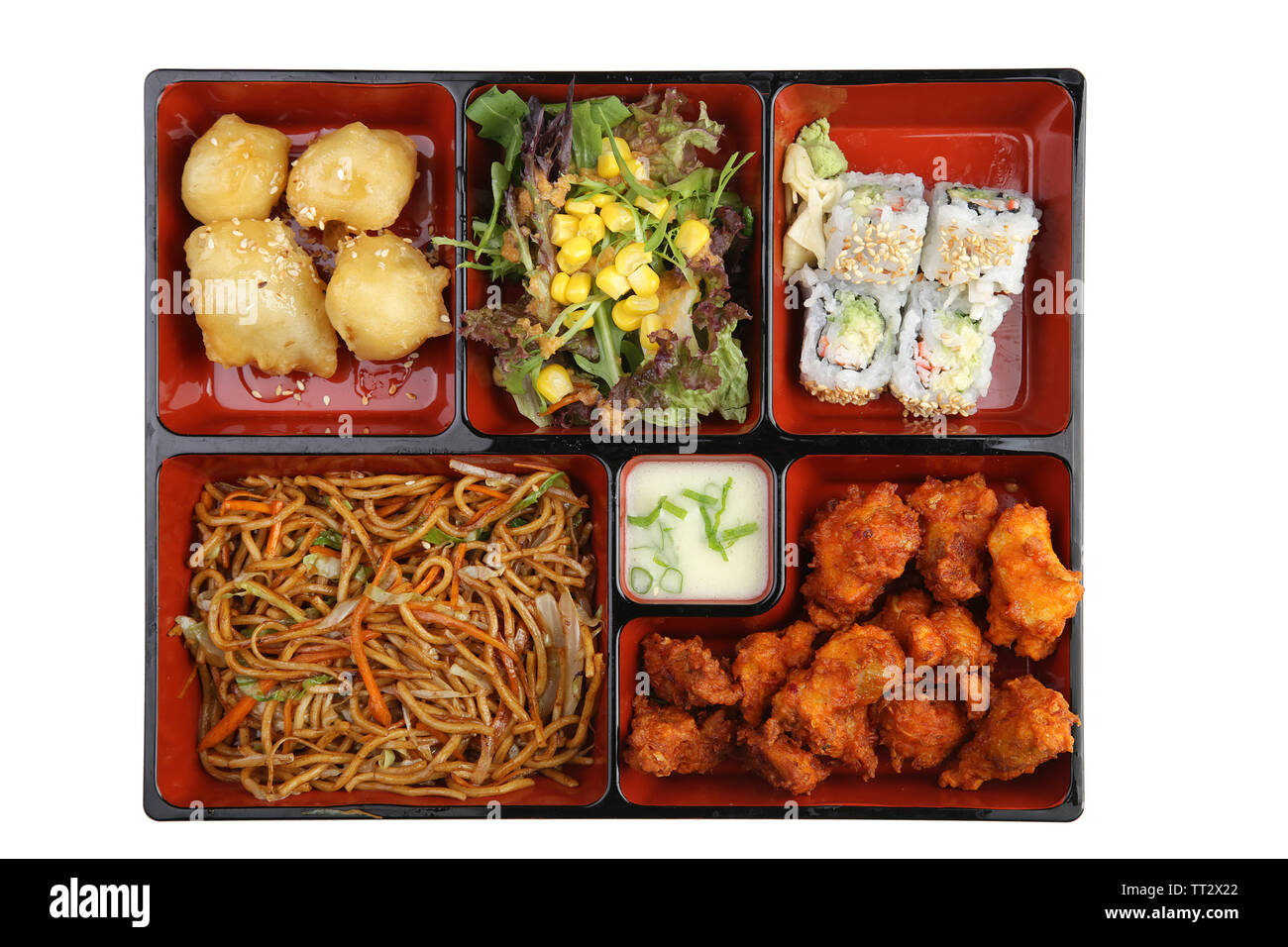 Japanische asiatische chinesische Küche mit Sushi Stockfoto