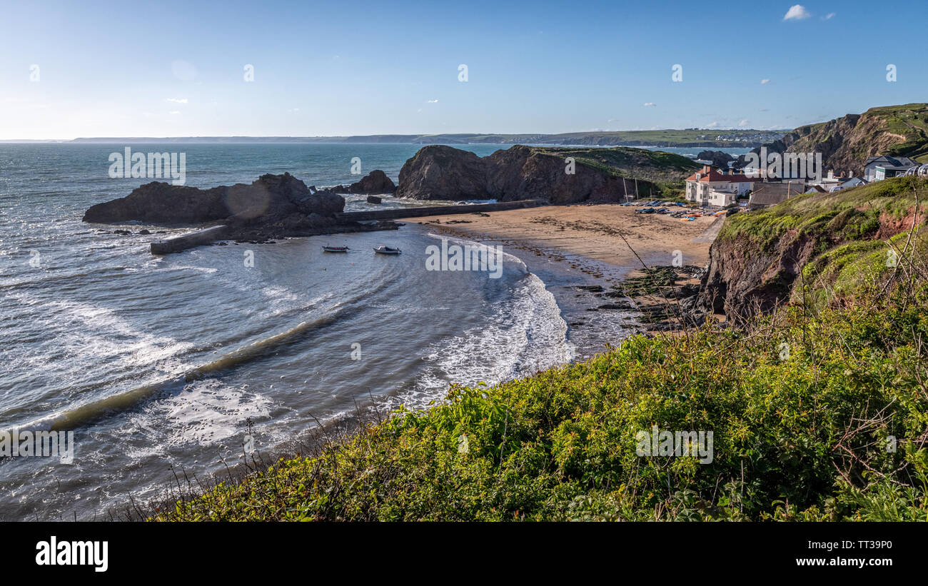 Blick auf Hope Cove, Devon Stockfoto