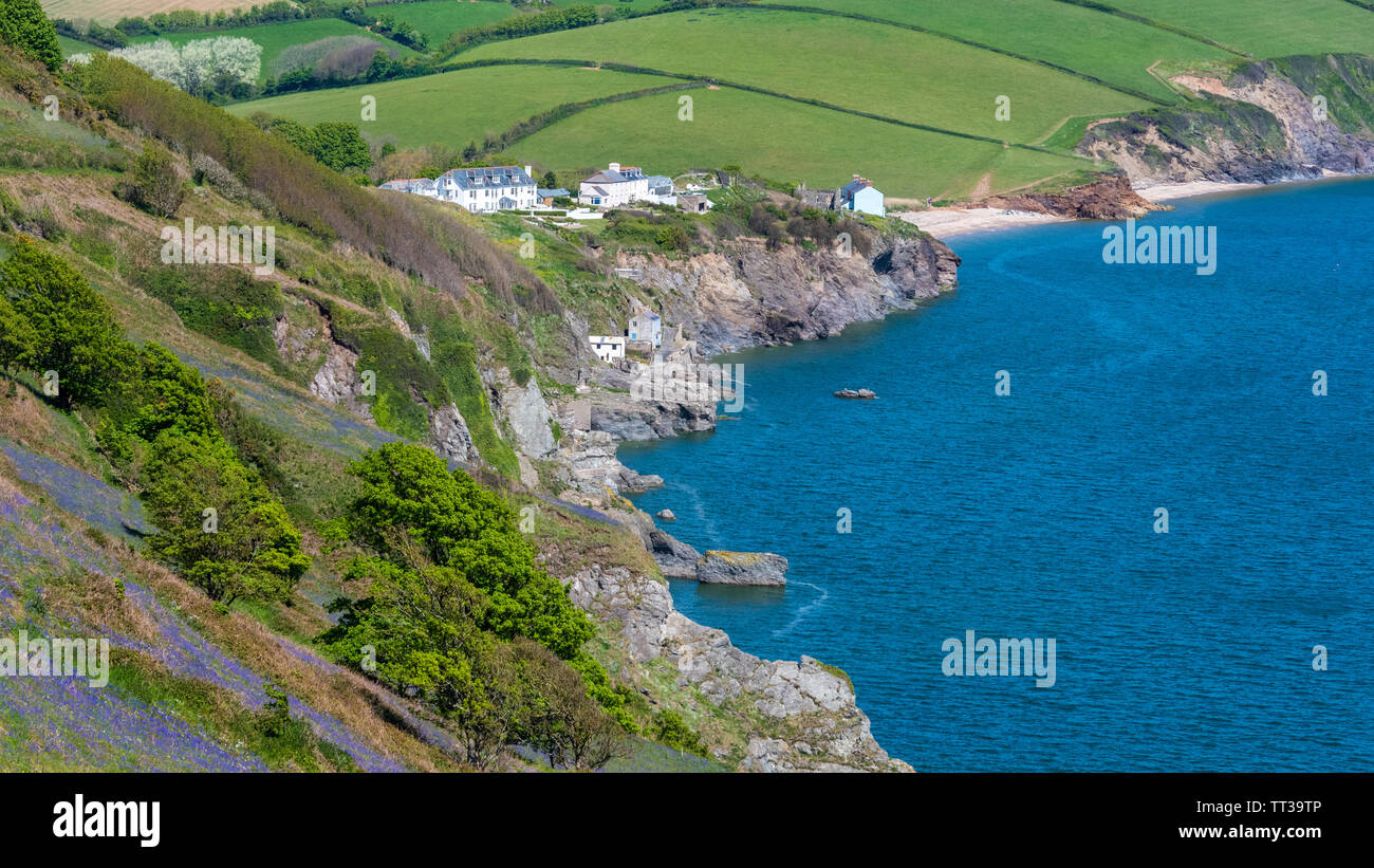 Küstenlandschaft am Startpunkt, Devon Stockfoto