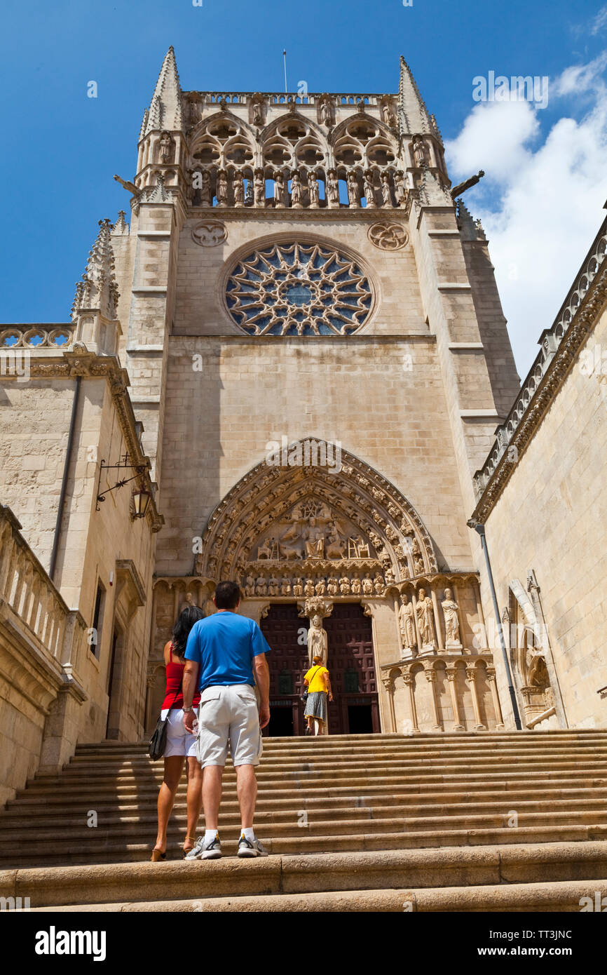 Puerta del Sarmental, Catedral de Burgos, Burgos, Castilla y León, Spanien Stockfoto