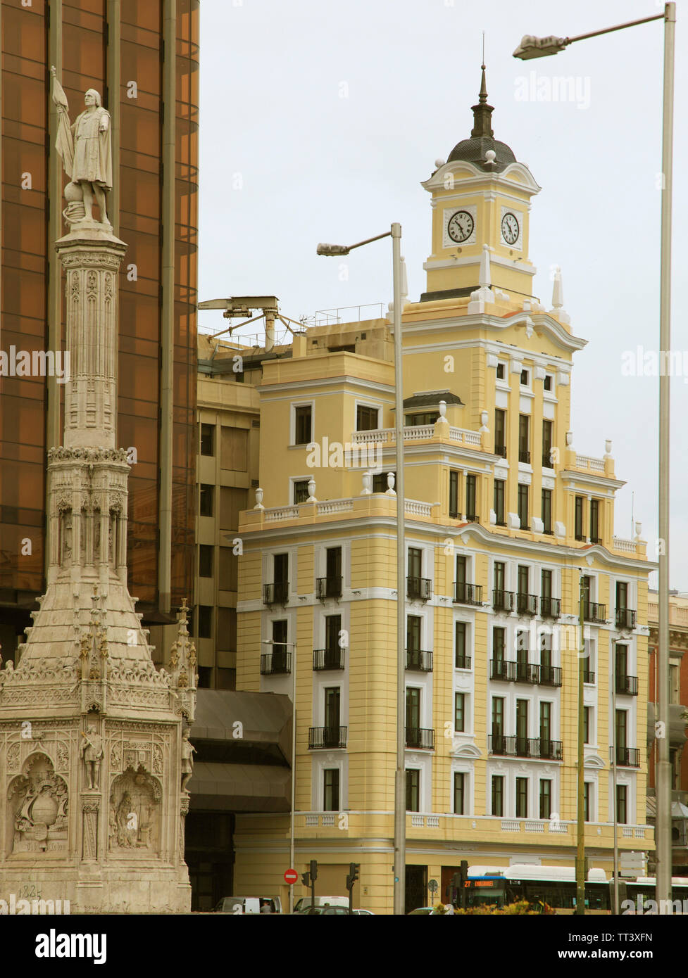 Spanien, Madrid, Plaza de Colon, Cristobal Colon Monument, Stockfoto