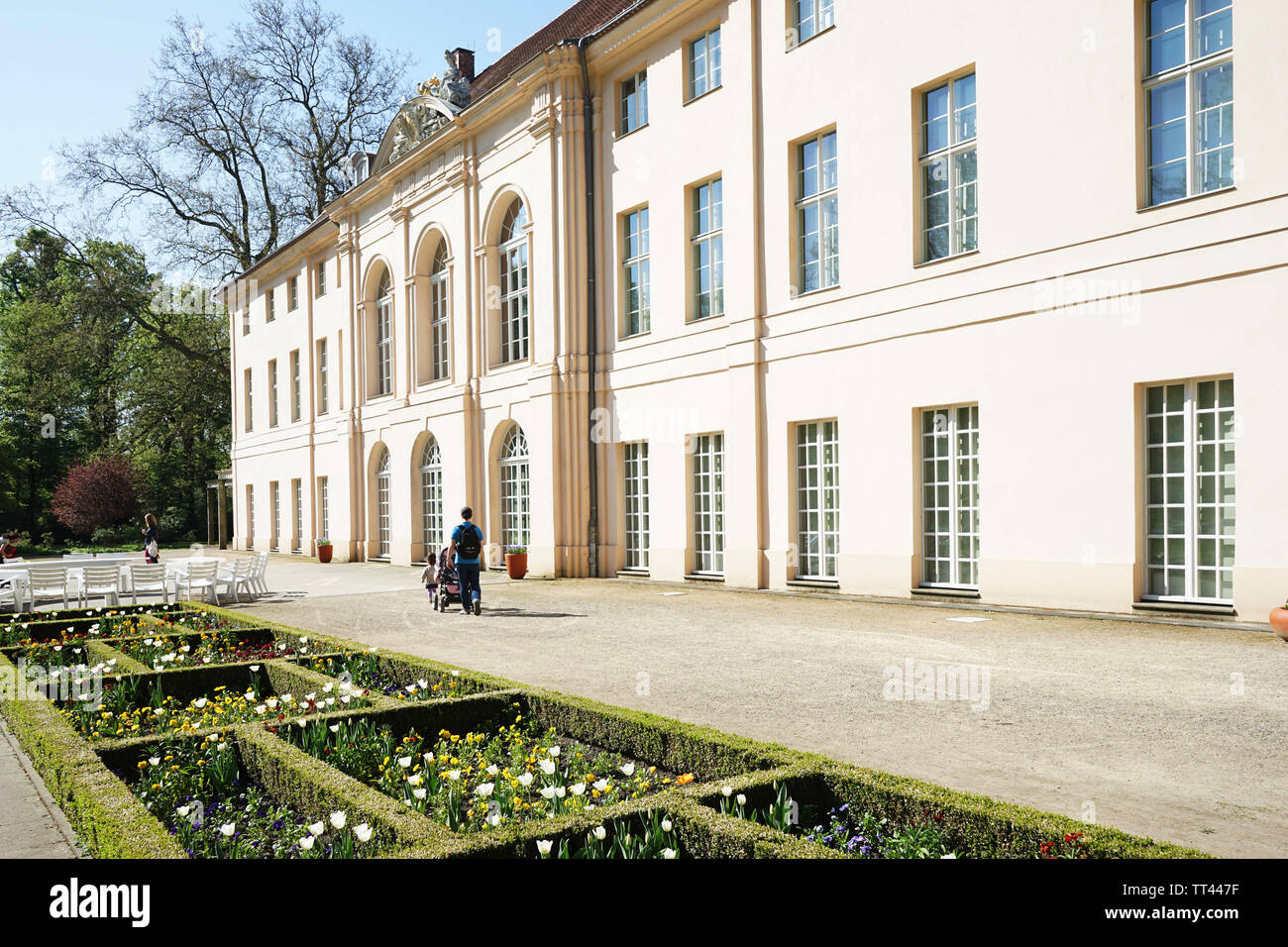 Schloss Schönhausen (deutsch: Schloss Schönhausen) ist ein Barockschloss in Niederschönhausen, im Bezirk Pankow, Berlin, Deutschland. Stockfoto