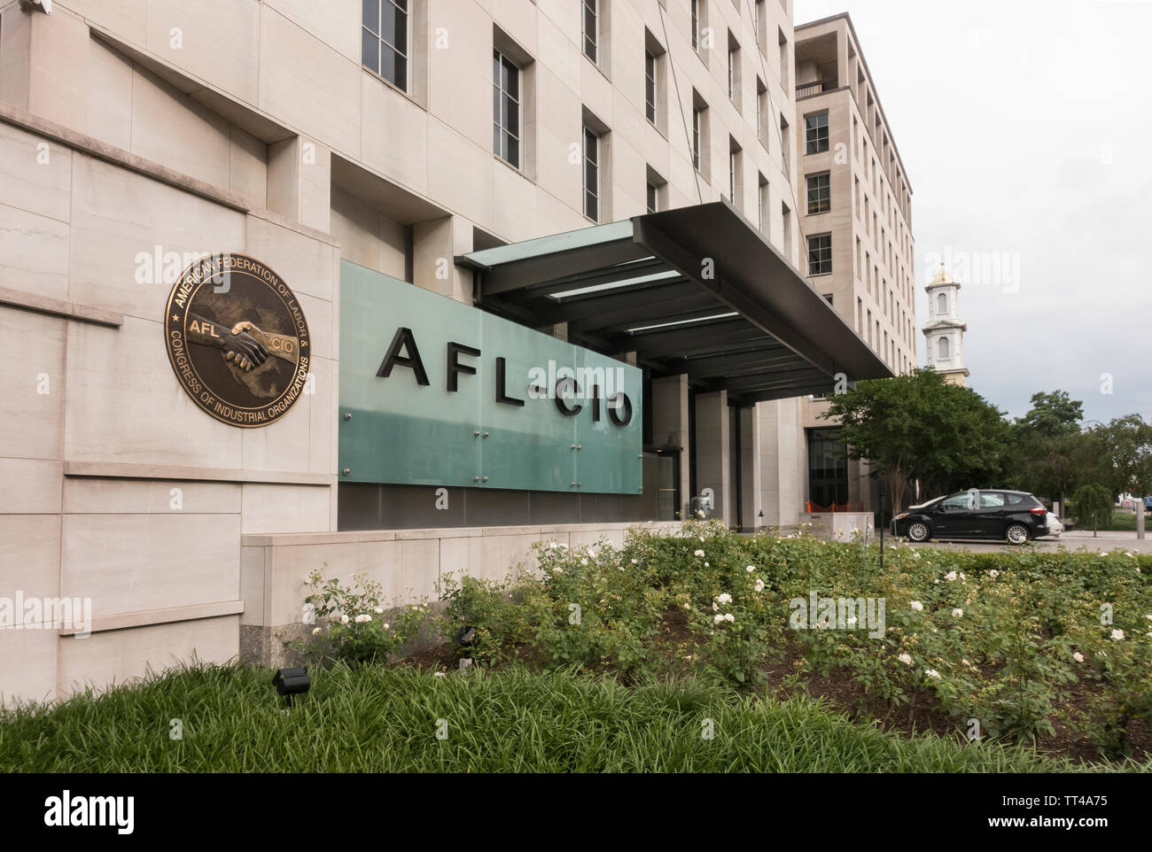 Hauptsitz der AFL-CIO in Washington, DC, nur einen Block vom Weißen Haus. Die AFL-CIO ist ist der größte Verband der Gewerkschaften in den USA. Stockfoto