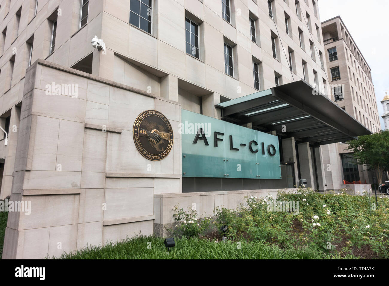Hauptsitz der AFL-CIO in Washington, DC, nur einen Block vom Weißen Haus. Die AFL-CIO ist ist der größte Verband der Gewerkschaften in den USA. Stockfoto