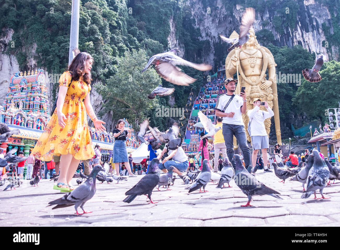 Batu Höhlen - Hindutempel in Kuala Lumpur, Malaysia Stockfoto