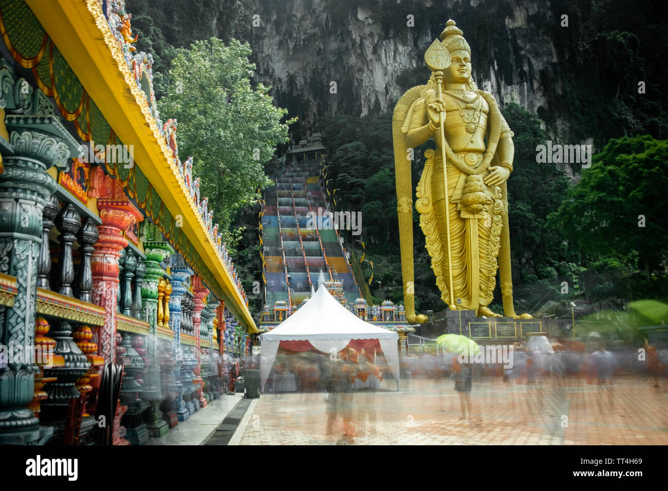 Batu Höhlen - Hindutempel in Kuala Lumpur, Malaysia Stockfoto