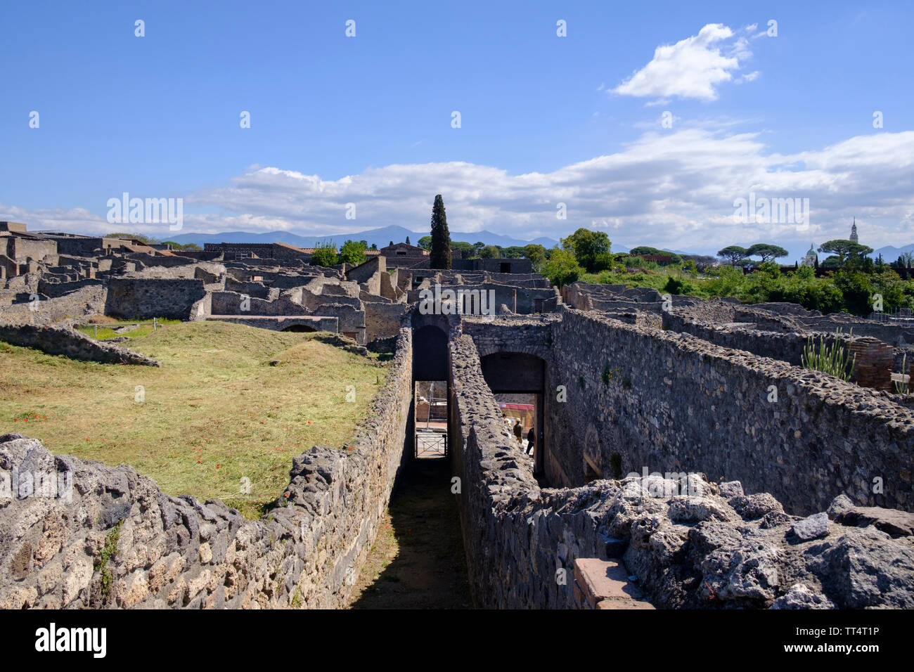 Ruinen in der archäologischen Ausgrabungen des antiken römischen Stadt Pompeji in der Nähe von Neapel in Kampanien in Süditalien Stockfoto