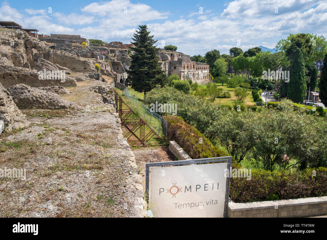 Ruinen in der archäologischen Ausgrabungen des antiken römischen Stadt Pompeji in der Nähe von Neapel in Kampanien in Süditalien Stockfoto