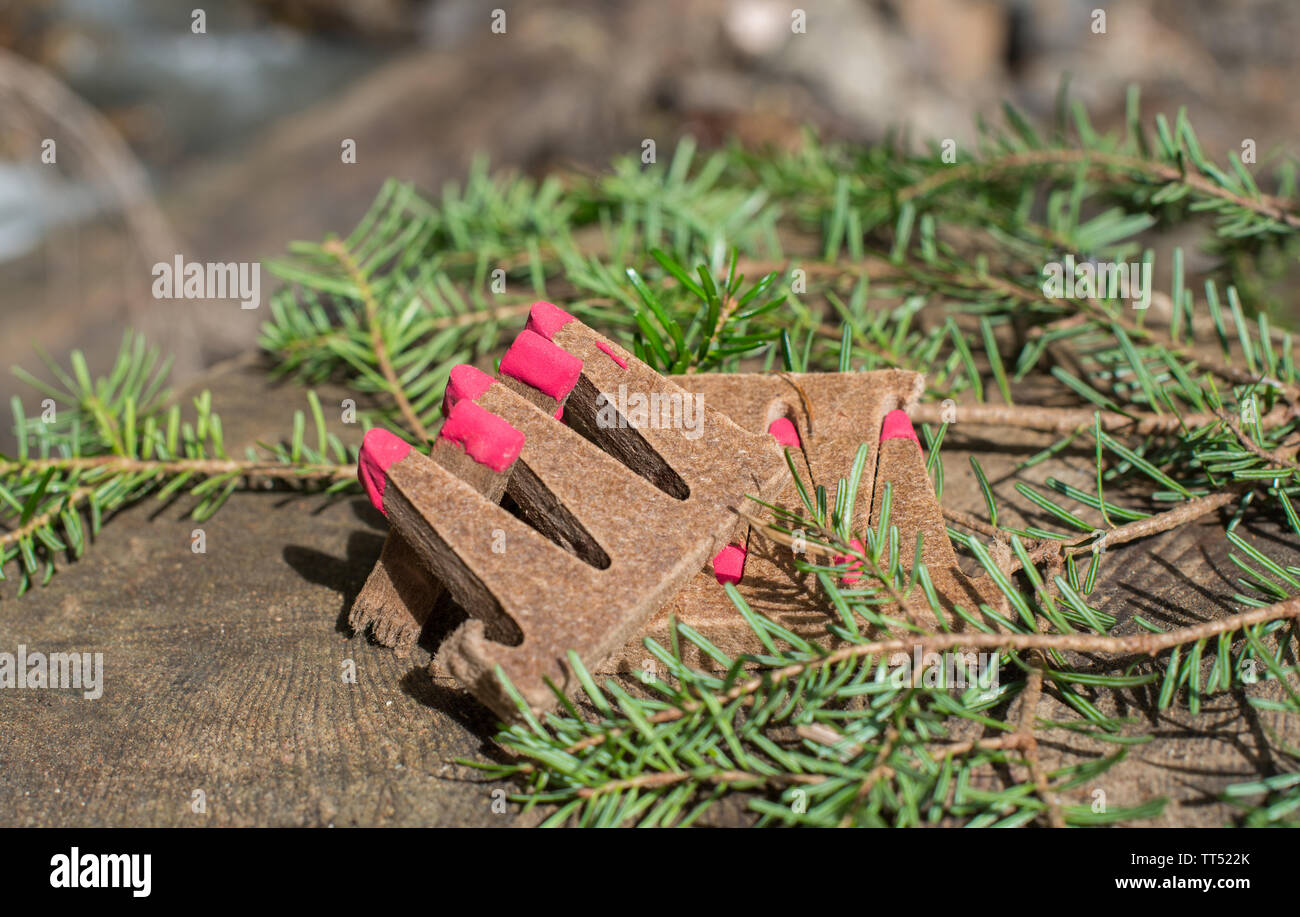 Kameratasche passt für Jäger, Wanderer und Angler. Selektive konzentrieren. Stockfoto