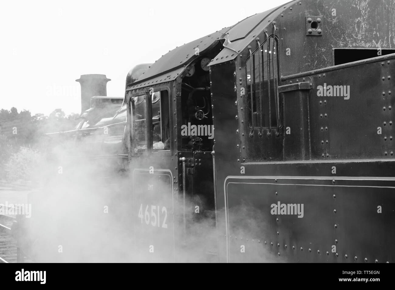 Schwarz-weiß-Bild von 1952 Swindon gebaute Lokomotive" E V Cooper Engineer" 46512, Strathspey der Bahnhof Der Bahnhof Zoo. Schottland.DE Stockfoto