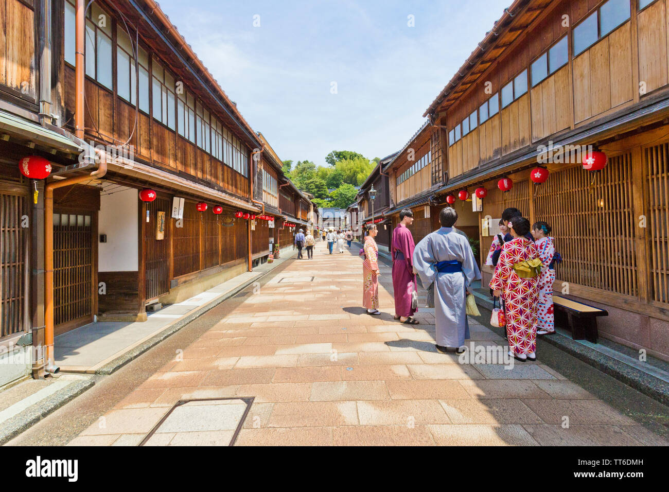 Higashi Chaya Bezirke, einem historischen Straßen von Kanazawa, Japan. Stockfoto