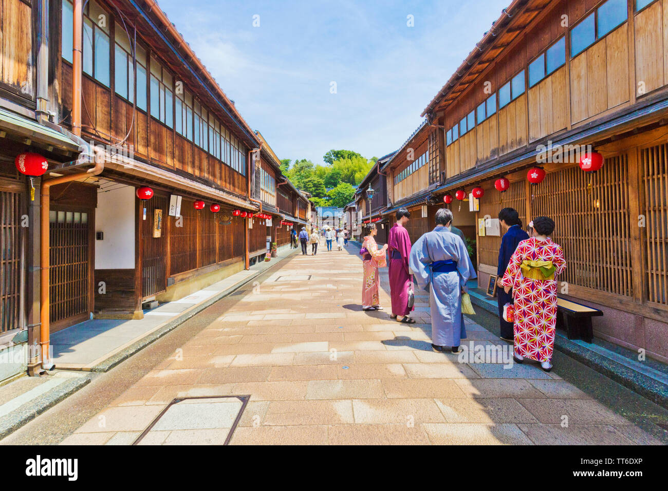 Higashi Chaya Bezirke, einem historischen Straßen von Kanazawa, Japan. Stockfoto