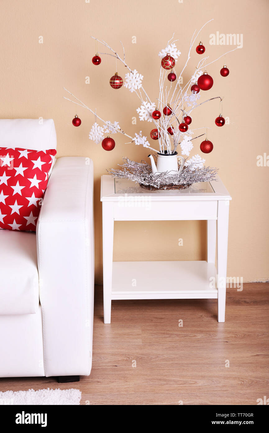 Gemütliche Weihnachten Home Interior Stockfoto