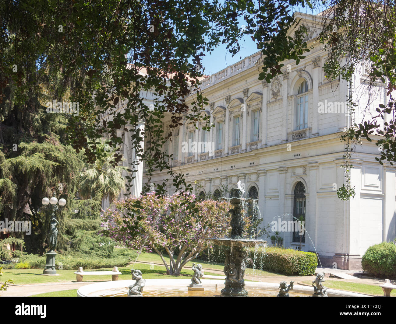 Imposante Sitz von Santiago des Nationalen Kongresses von Chile, im Zentrum von Santiago de Chile, die Hauptstadt und die grösste Stadt in Chile. Stockfoto
