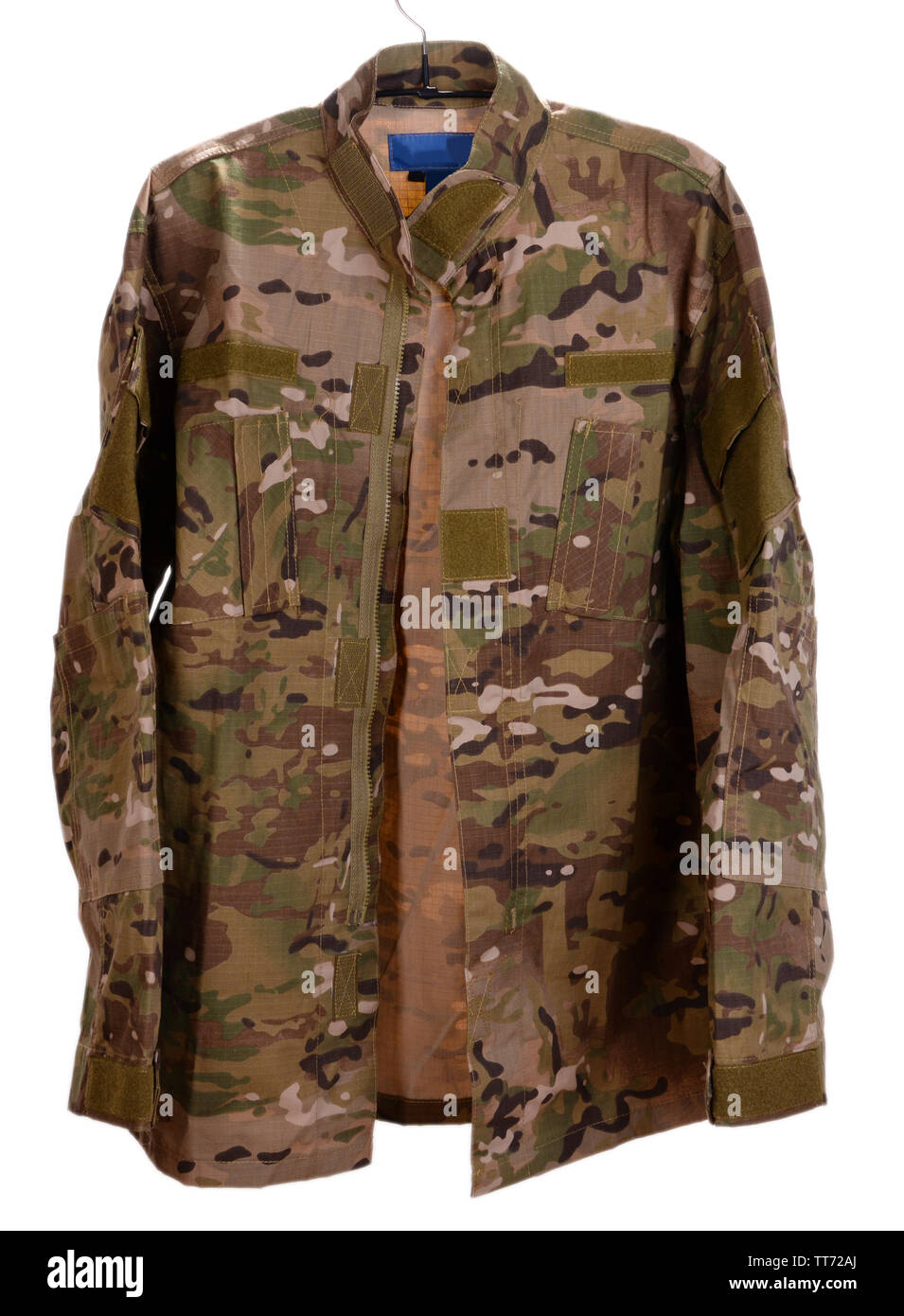 Uniformen khaki isoliert auf weißem Stockfoto