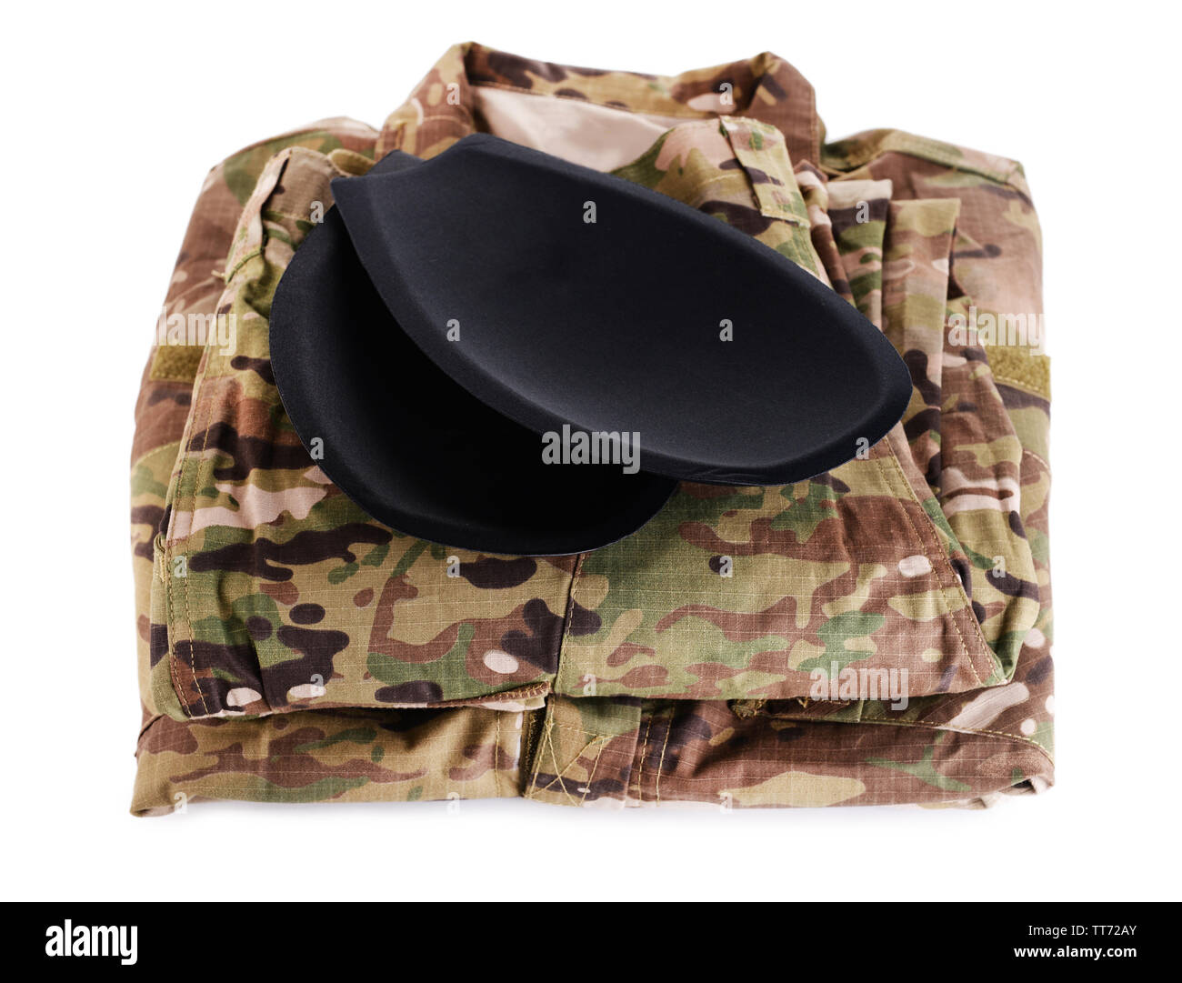 Uniformen khaki isoliert auf weißem Stockfoto