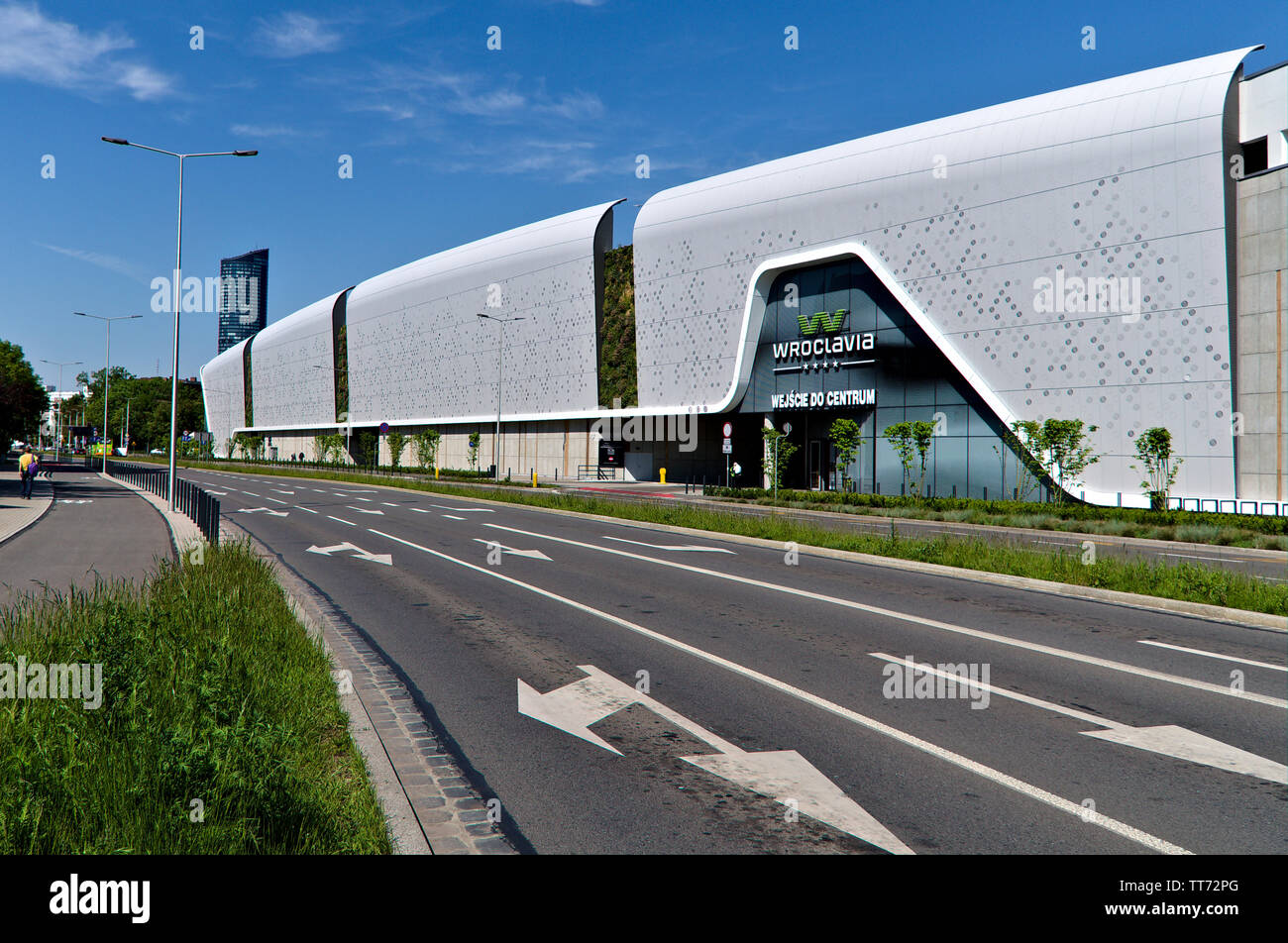 Einkaufszentrum Fassade in Breslau - Wroclavia Stockfoto