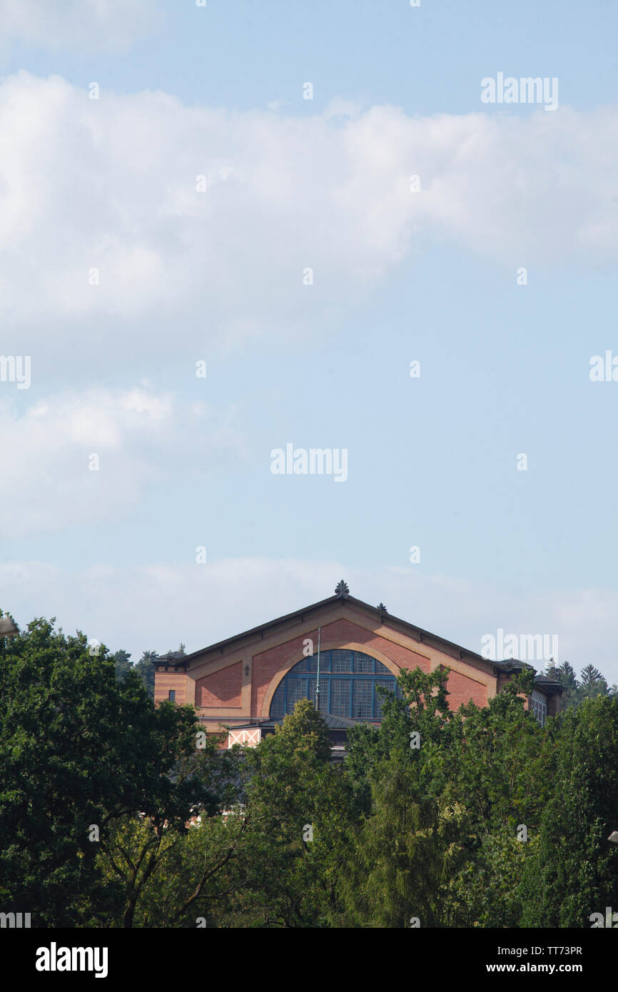 Richard Wagner Festival Theater, Dach, Bayreuth, Oberfranken, Franken, Bayern, Deutschland, Europa ich Richard-Wagner-Festspielhaus, Dach, Bayreuth, Stockfoto