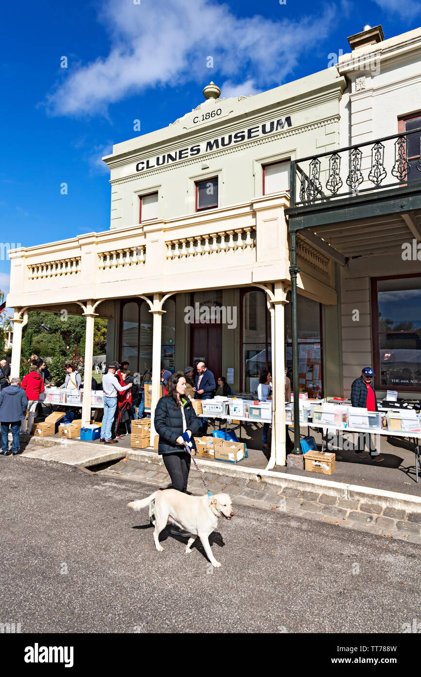 Clunes Booktown Festival in den 1850er Gold mining Stadt Clunes in Victoria, Australien. Stockfoto