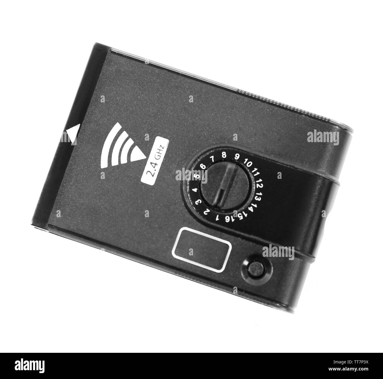 Radio Receiver für Foto flash isoliert auf weißem Stockfoto