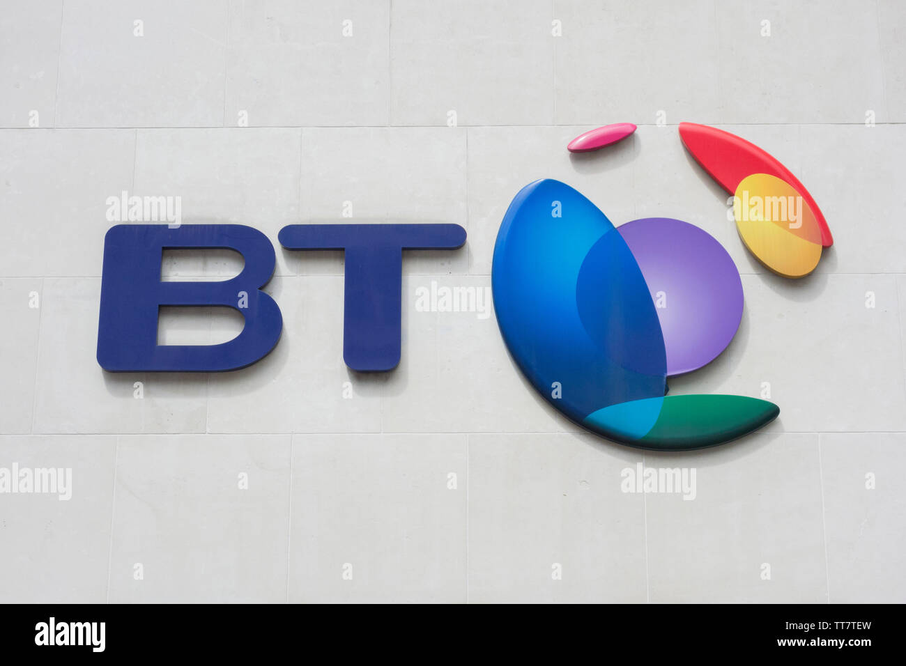 BT verbunden World Logos und Branding Stockfoto