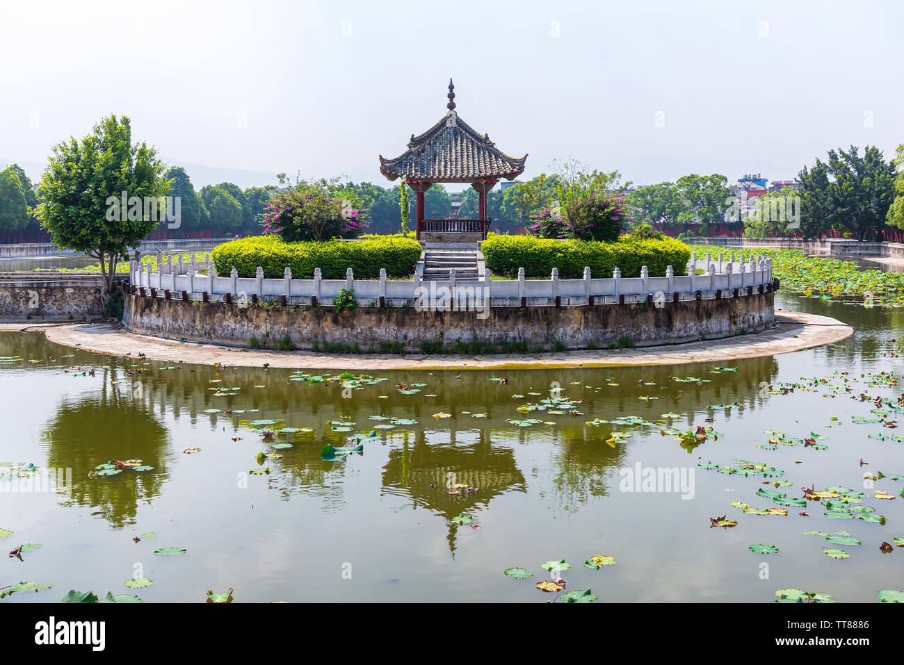 Lotus Pool an Jianshui Konfuzius Tempel, China Stockfoto