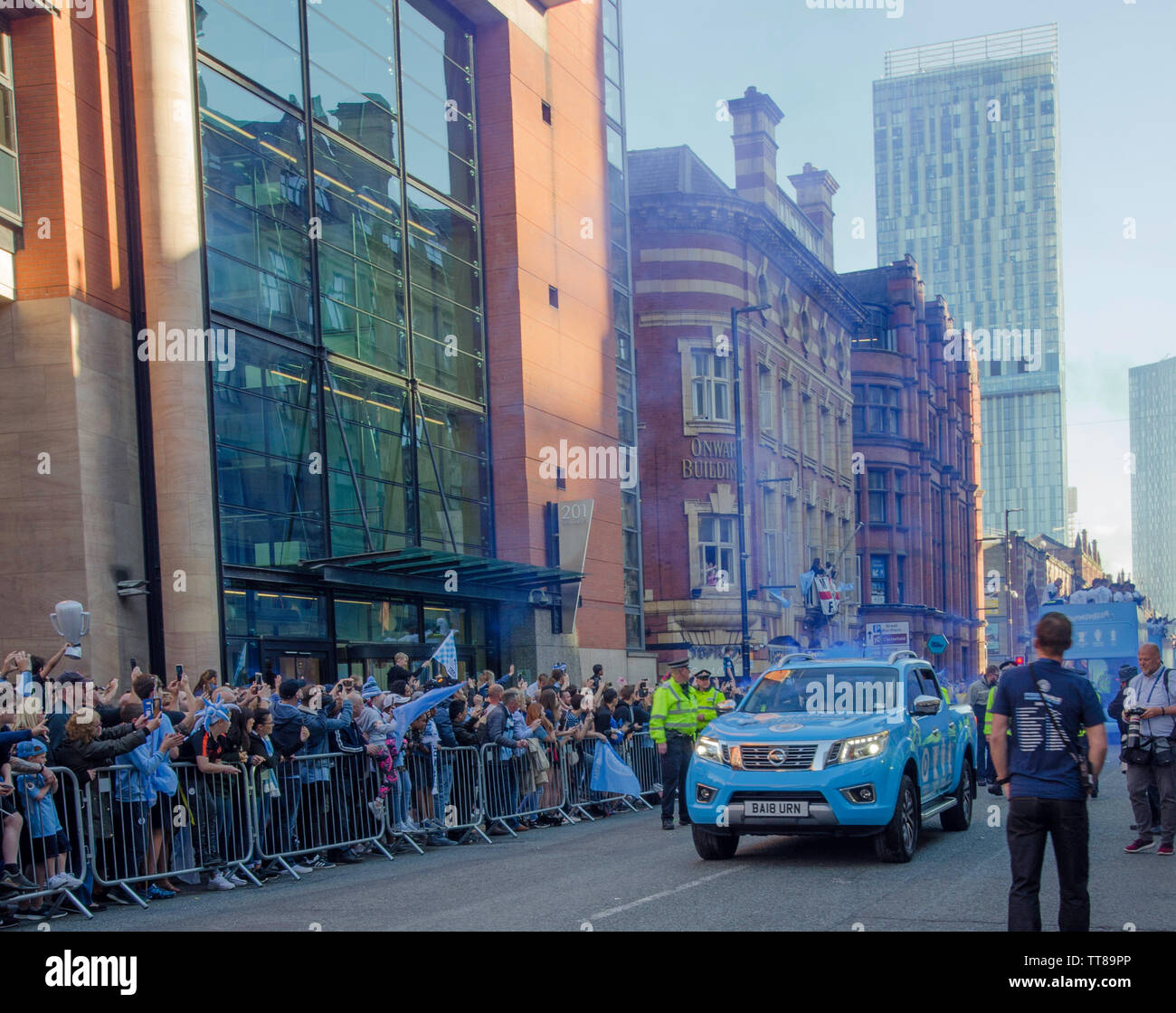 Manchester City Homecoming 2019 Stockfoto