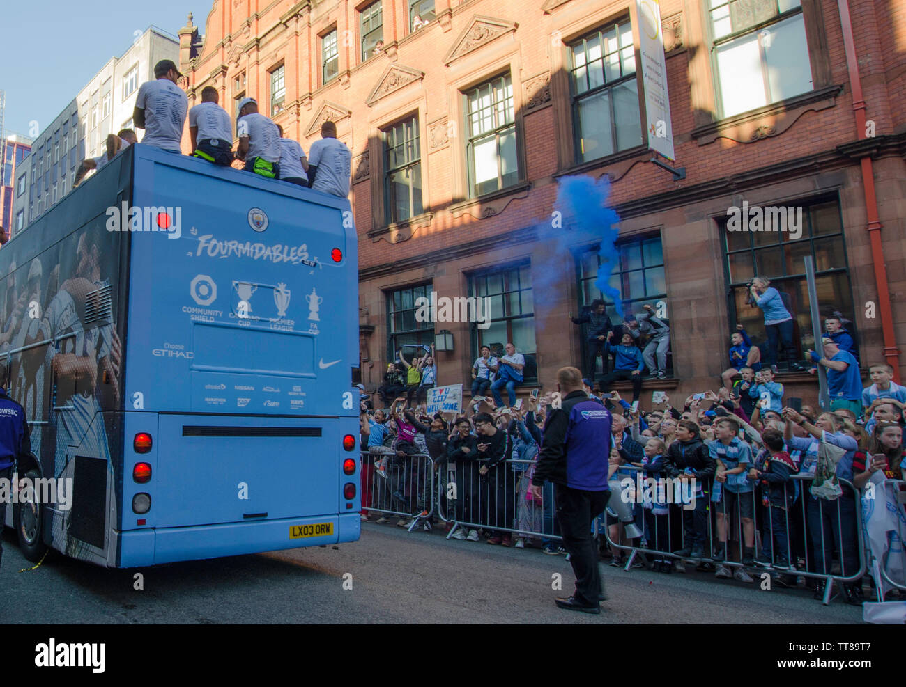 Manchester City Homecoming 2019 Stockfoto