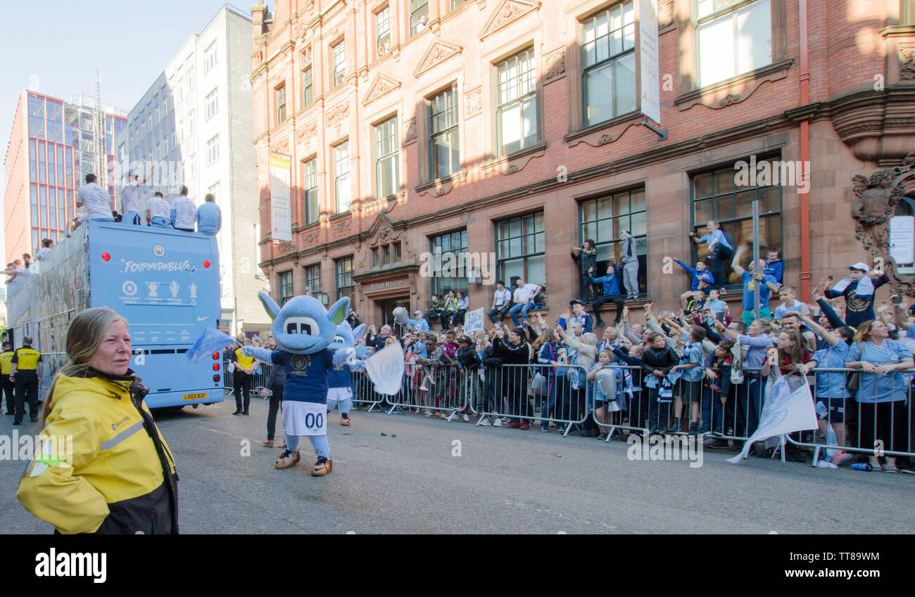 Manchester City Homecoming 2019 Stockfoto