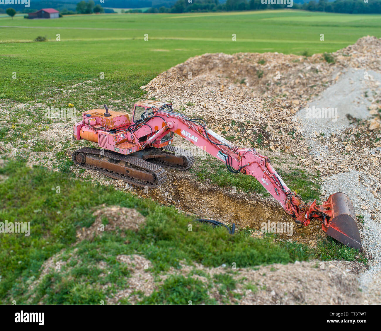 Alte Bagger Stockfoto