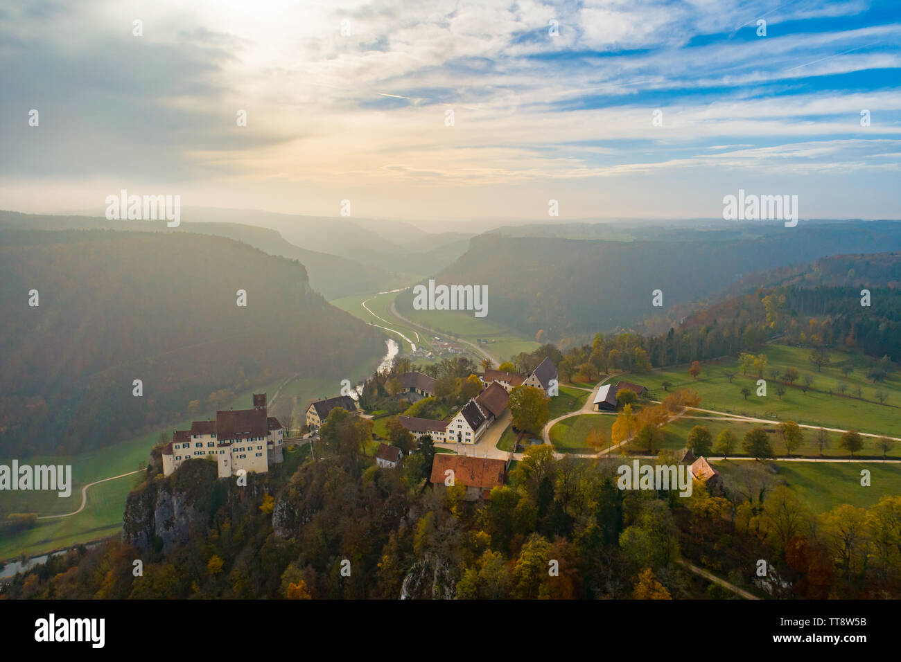 Schloss im Donautal Stockfoto