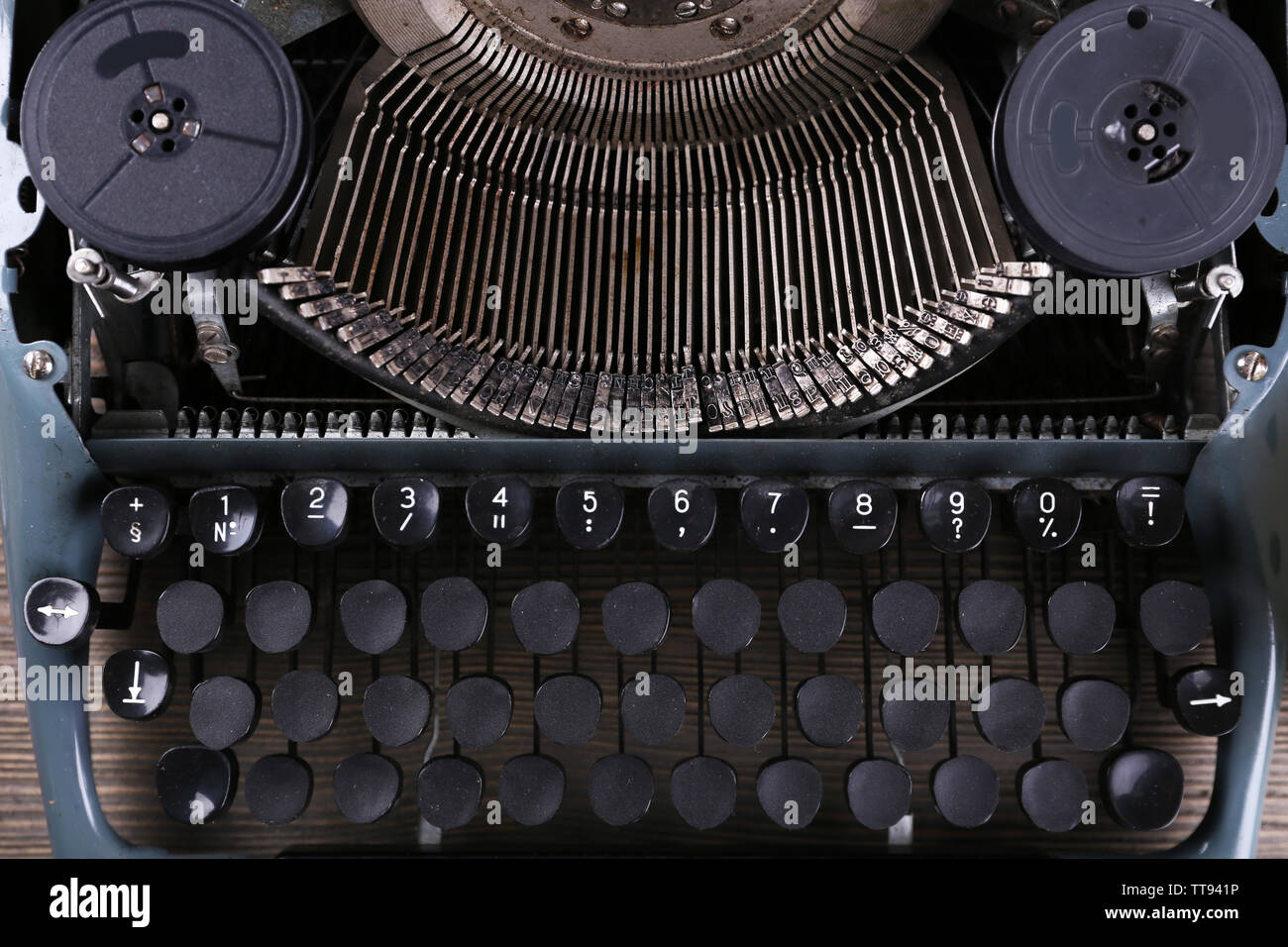 Retro Schreibmaschine, Nahaufnahme Stockfoto