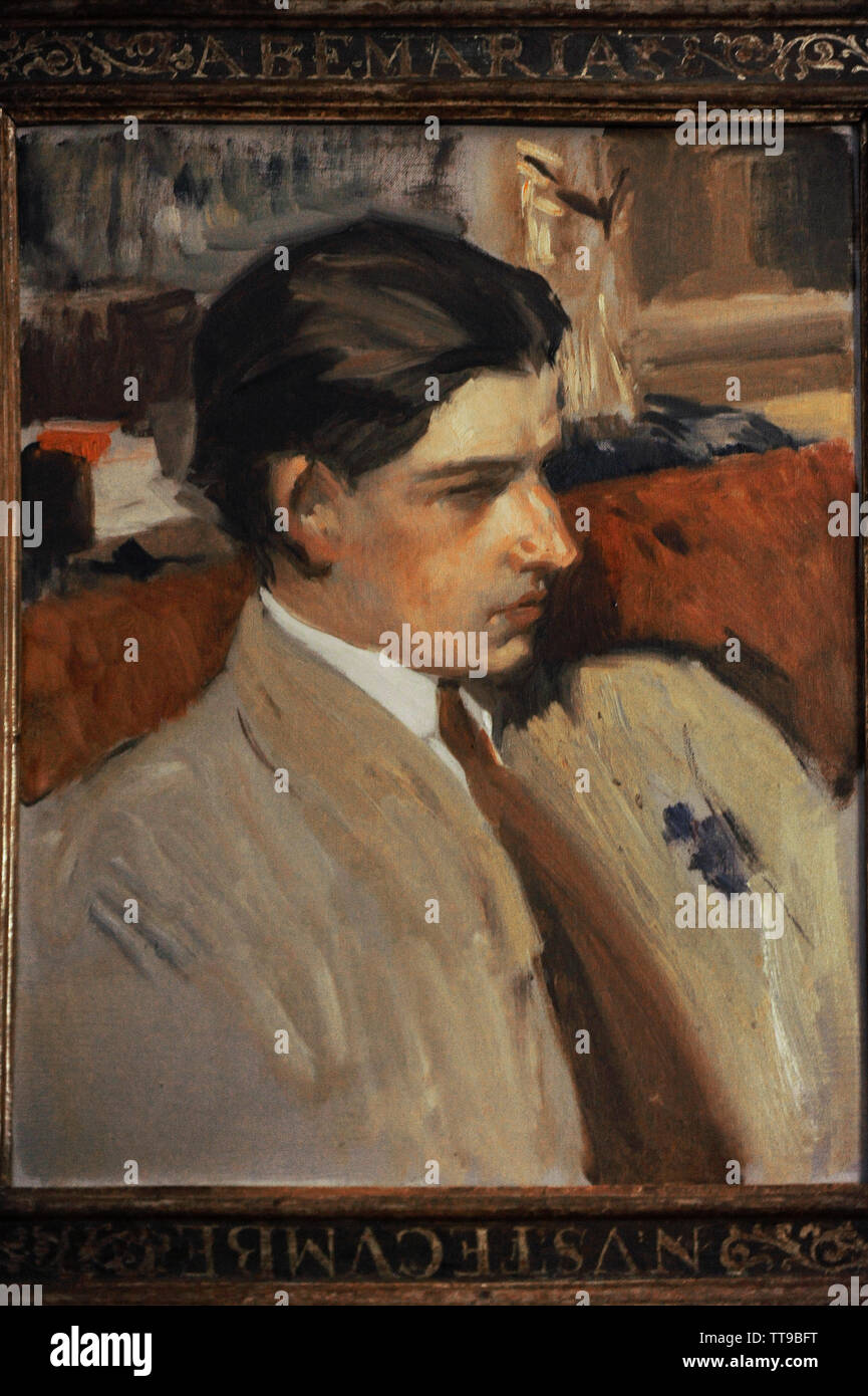 Joaquin Sorolla y Bastida (1863-1923). Spanischer Maler. Portrait von seinem Sohn Joaquin Sorolla García (1892-1948) unter 19 Jahre alt. Sorolla Museum. Madrid. Spanien. Stockfoto