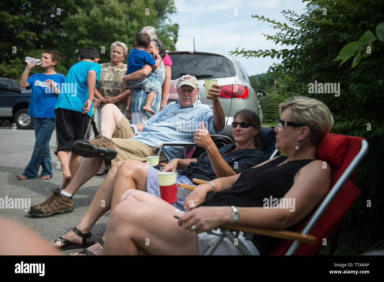 Usa - 30.August 2015: Das Dorf Markt Land speichern in den Blue Ridge Mountains in der Ortschaft Pine Grove Virginia gelegen hatte seine Gran Stockfoto