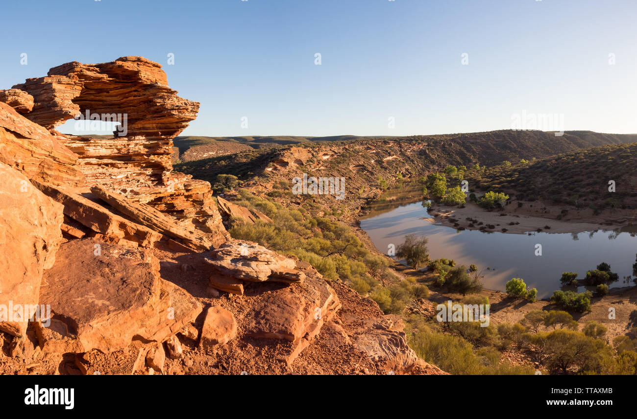 Natur für Fenster, Panorama, Kalbarri Nationalpark, Western Australia Stockfoto