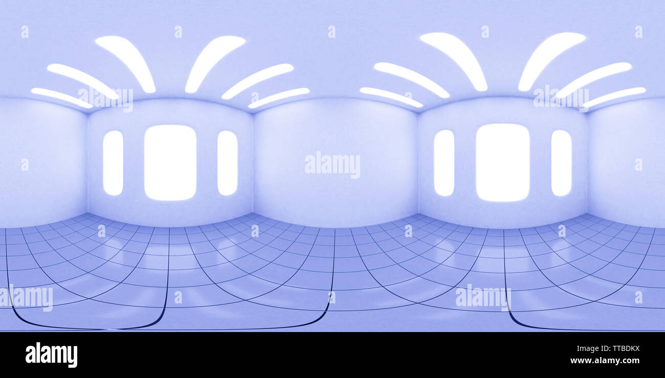 4K-HDRI map, sphärischen Umwelt panorama Hintergrund, hoher Kontrast innere Lichtquelle Rendering, mit hellen Lichtern (3d equirectangular Illustra Stockfoto