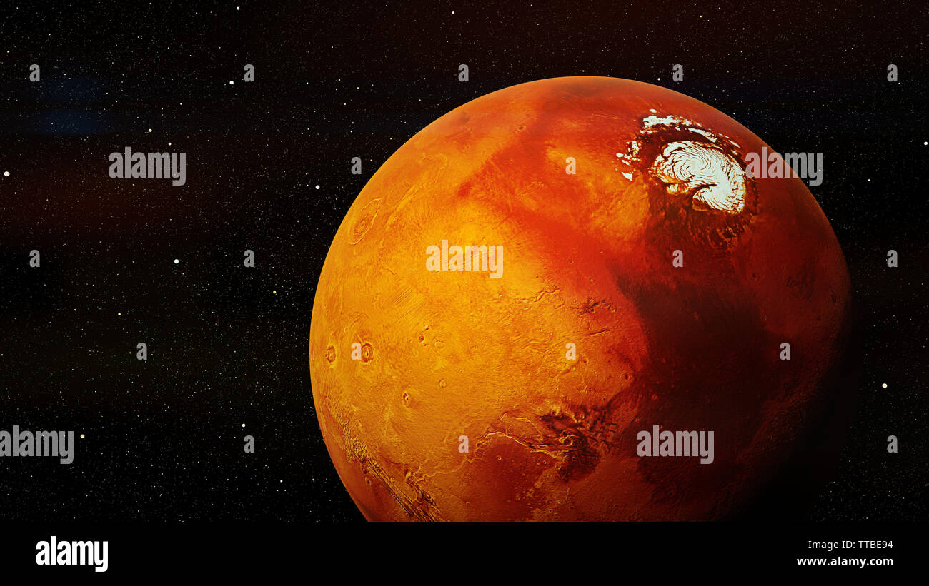 Die schönen roten Planeten Mars (3D-Rendering, Elemente dieses Bild sind von der NASA ausgestattet) Stockfoto