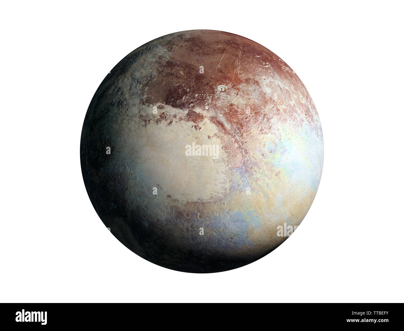 Zwergplanet Pluto isoliert auf weißem Hintergrund, Elemente dieses Bild von der NASA eingerichtet Stockfoto