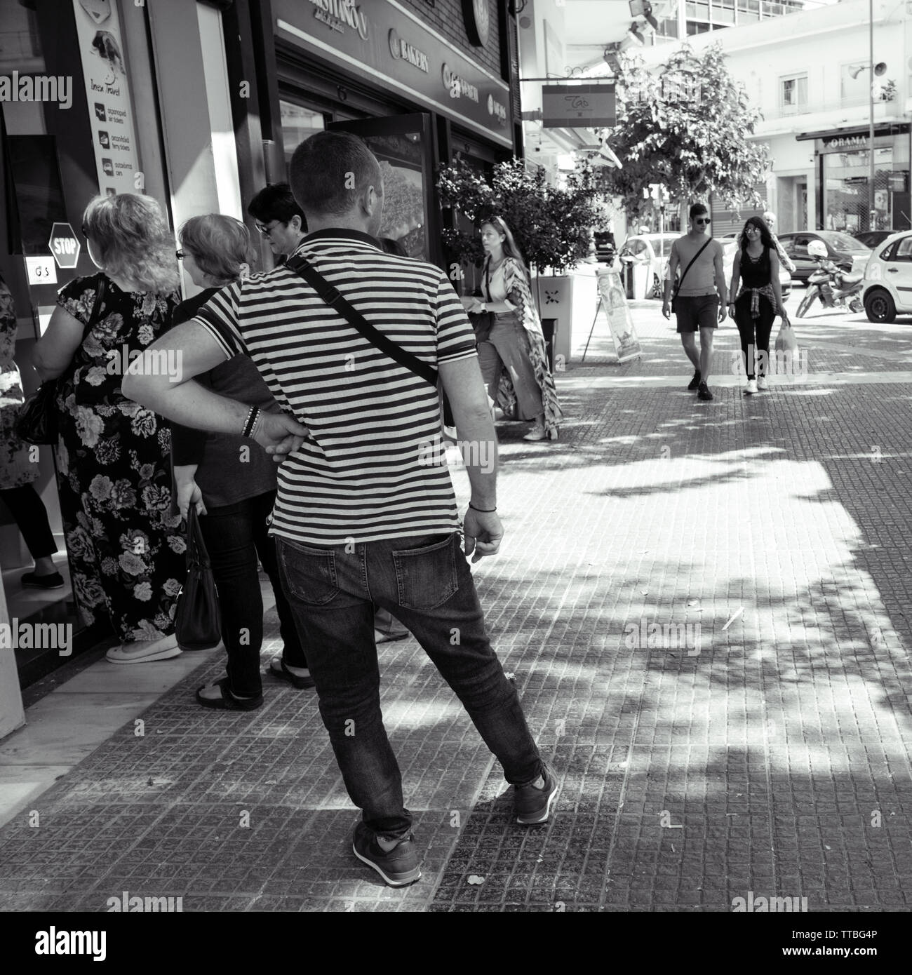 Die Menschen in der Schlange, Athen, Griechenland Stockfoto