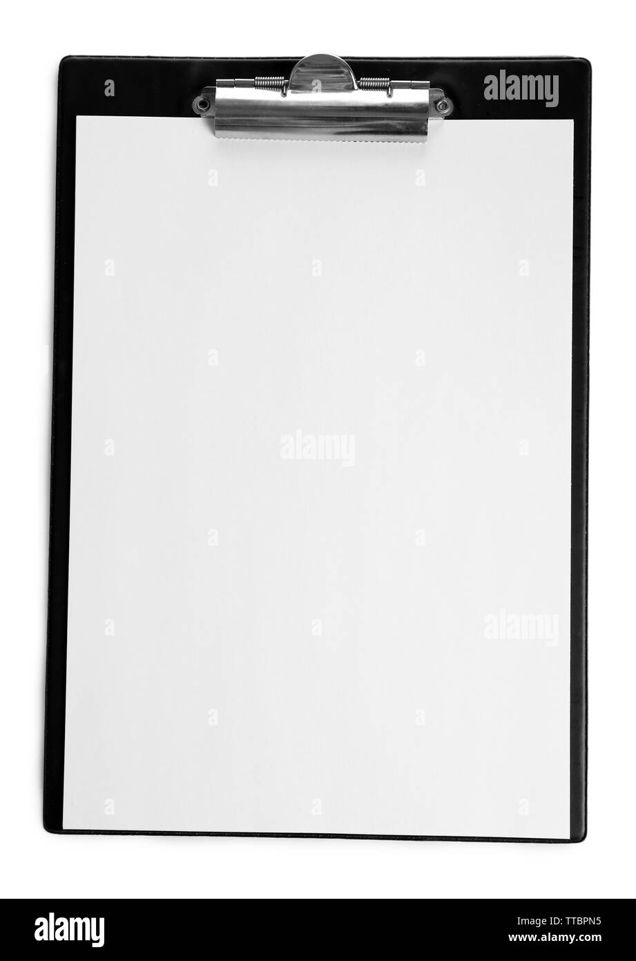 Zwischenablage isoliert auf weiss Stockfoto